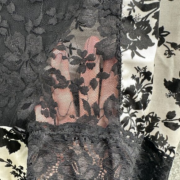 Shapewear Womens M Black Floral Lace High Waist Retro Control Shorts - Picture 4 of 10